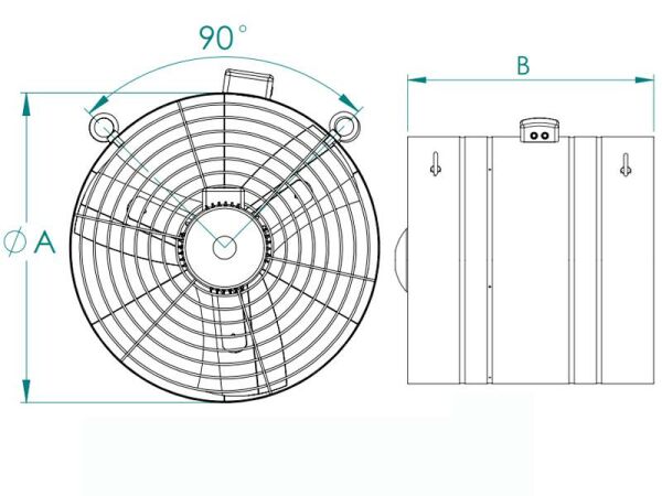 Büyük Kanal Tip Aksiyel Sirkülasyon Fanı PAKF-450