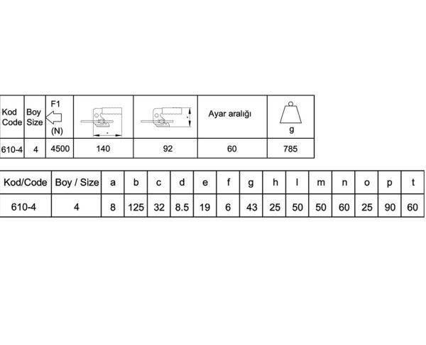 610-2 Kancalı Klamp İtme Çekme