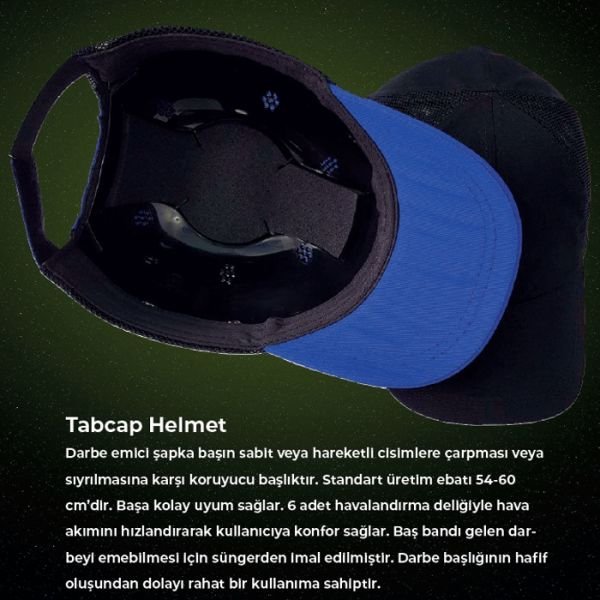 BAYMAX TABCAP Yazlık Helmet Siyah Şapka Baret BX-6010