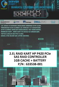 2.EL SERVER RAID KART HP P420 PCIe SAS RAID CONTROLLER 1GB CACHE + BATTERY P/N : 633538-001