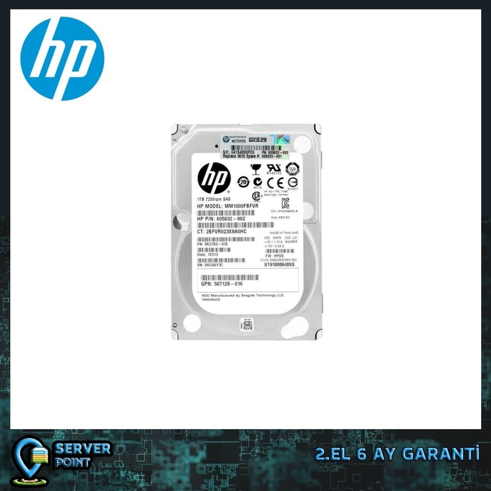 2.EL HDD SERVER 1TB HP 2,5'' 7.2K RPM SAS MM1000FBFVR