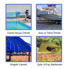 15 Adet Çoklu Kullanımlı Branda,Gölgelik, Tarp Çadır İçin Yüksek Kaliteli Vidalı Plastik Klips