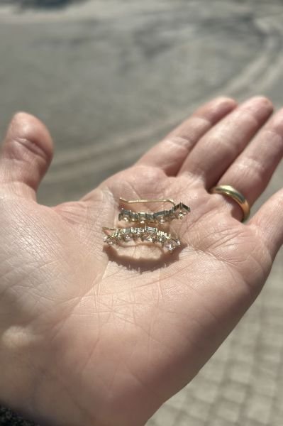 Sıra Kare Taş Model Çoklu Görünüm Küpe 14K