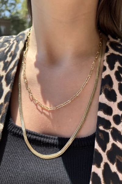 VIP Hasır Örgü Zincir Kolye 60 cm 14K