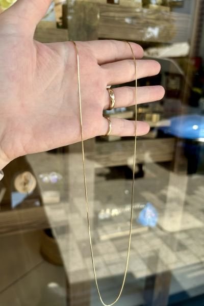 VIP İnce Yılan Sırtı Kolye 60 cm 14K