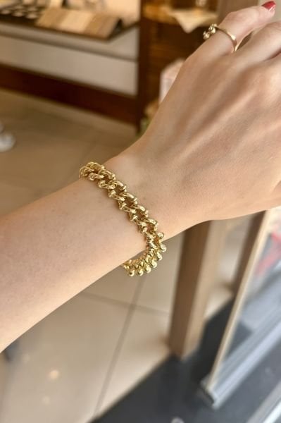 VIP Halat Örgü Zincir Bileklik 19 cm 14K