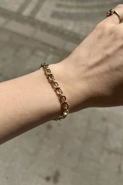 VIP Kemerli Çift Halka Zincir Bileklik 19 cm