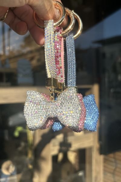 Taş İşlemeli Fiyonk Anahtarlık Çanta Süsü