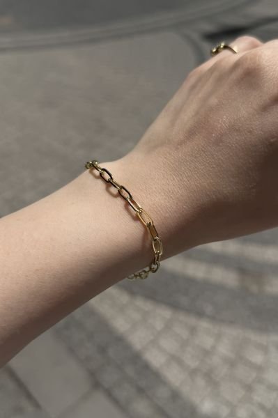 VIP Oval Halka Zincir Bileklik 19 cm 14K