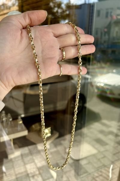VIP Ezmeli Sarmal Zincir Kolye 60 cm