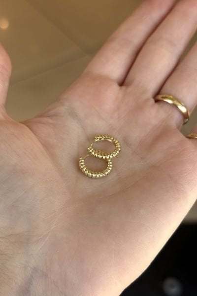 VIP Burgulu Halka Küpe 14K