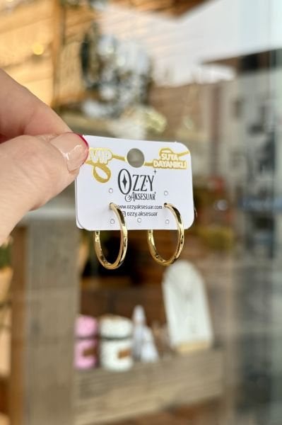 VIP İnce Sade Halka Küpe 14K