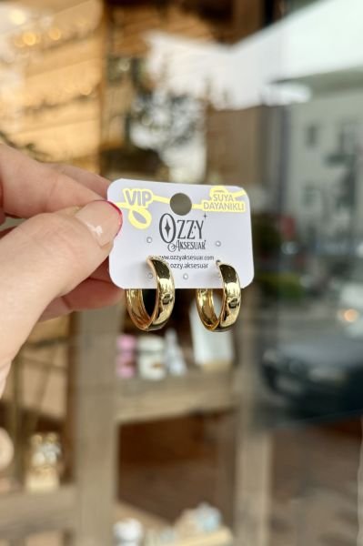 VIP Kalın Sade Halka Küpe 14K