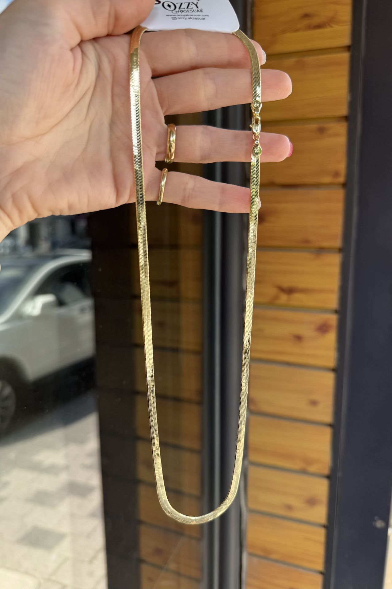 VIP Yassı İtalyan Zincir Kolye 60 cm 14K