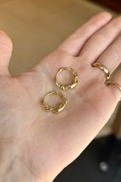 VIP Kıvrımlı Spiral Halka Küpe 14K