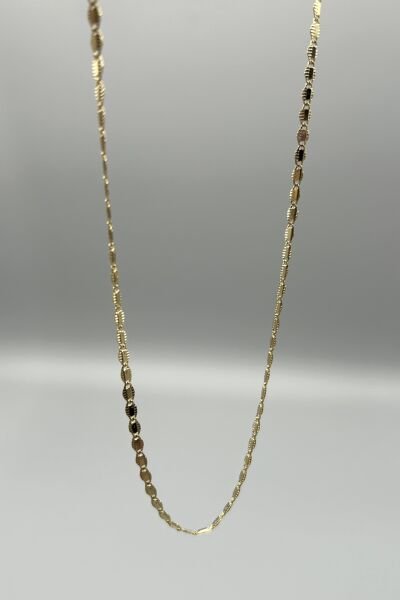 VIP Ezme Arpa Zincir Kolye 50 cm 14K Gold Rengi