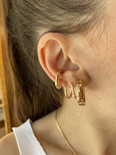 Sade Halka Earcuff Kıkırdak Küpe