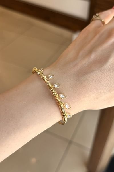 Sıra Arpa Zirkon Taşlı Dorika Detay Bileklik