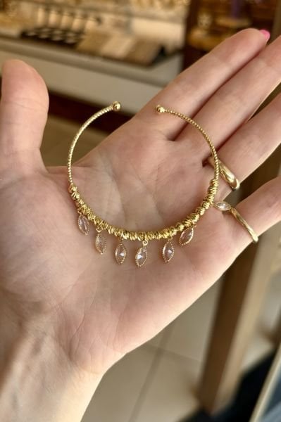 Sıra Arpa Zirkon Taşlı Dorika Detay Bileklik