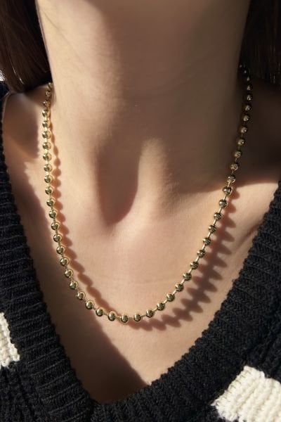 VIP Aralıklı Top Zincir Kolye 45 cm 14K
