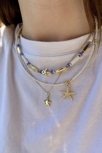 VIP Plaka Yıldız Kolye 45 cm 14K