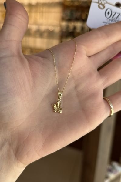 VIP Minimal Kelebek Uçlu Kolye 45 cm 14K
