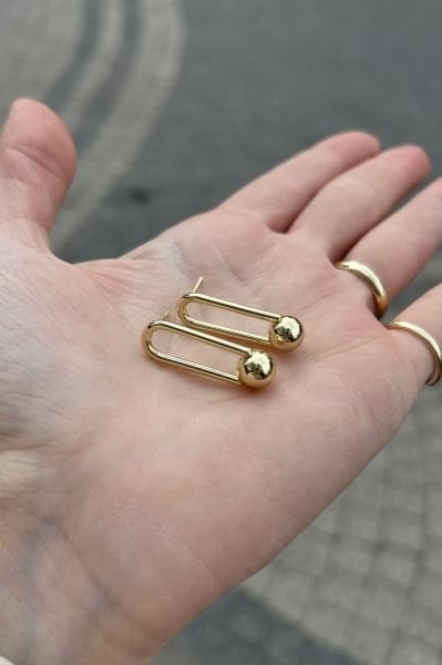 VIP Top Detaylı Ataç Küpe 14K