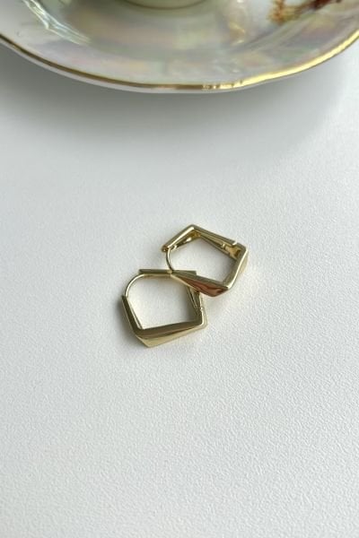 VIP Geometrik Kesimli Küpe 14K