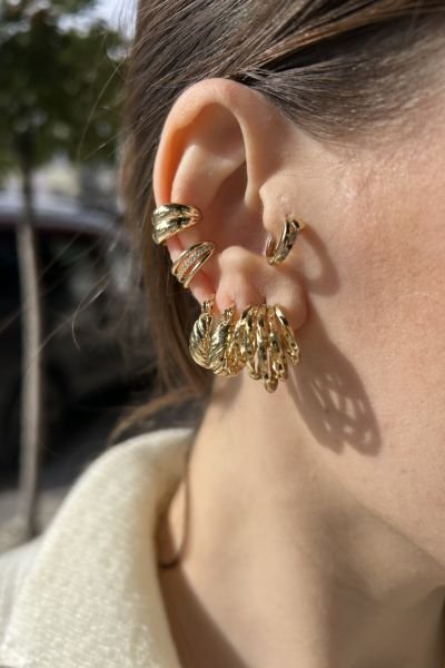 VIP Burgulu Vintage Model Halka Küpe 14K