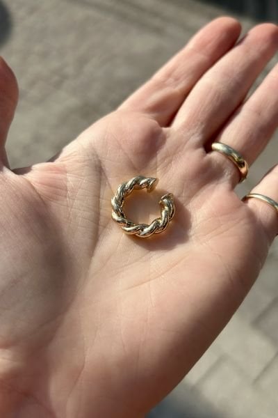 Burgulu Sarmal Model Earcuff Kıkırdak Küpe 1 Adet
