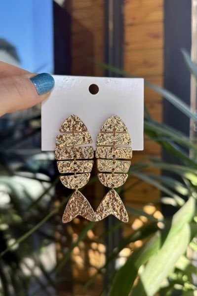 Marka Model Sallantılı Ezme Plaka Balık Küpe