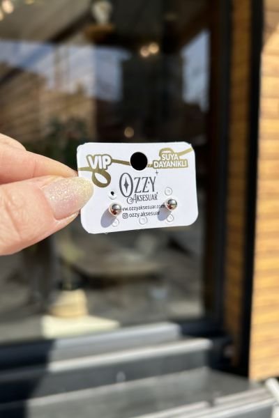 VIP Top Küpe 4 mm Gümüş Renk