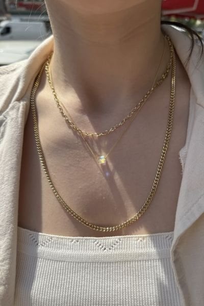 VIP Kristal Svrski Taş Uçlu Kolye 14K