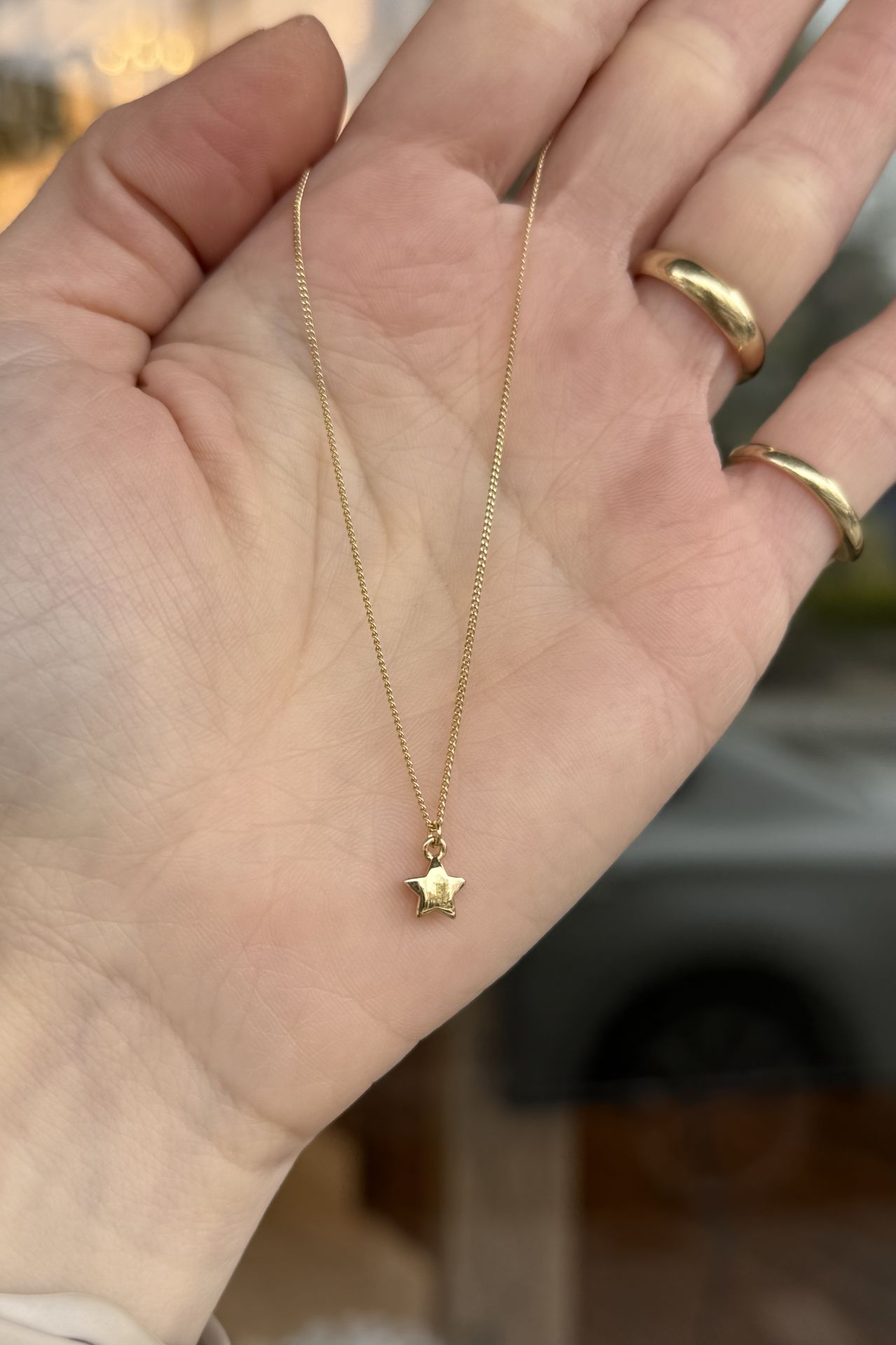 VIP Minimal Yıldız Uçlu Kolye 45cm 14K