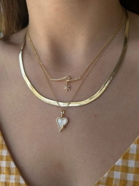 VIP Yassı İtalyan Zincir Kolye 45 cm 14K