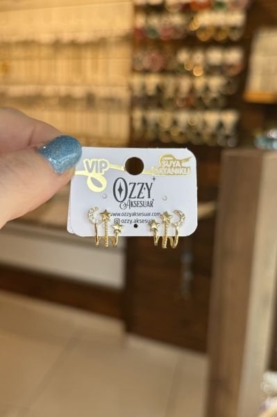 VIP Ay Yıldıziı Küpe 14K