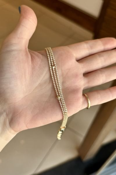 3 Sıralı Su Yolu Bileklik Dorika Model 14K