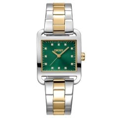 DKNY DK1L004M0075 ALTIN KAPLAMA YEŞİL KADRAN DİKDÖRTGEN KADIN KOL SAATİ
