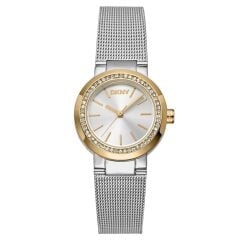 DKNY DK1L024M0045 ALTIN KAPLAMA HASIR KORDON TAŞLI KADIN KOL SAATİ