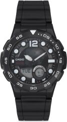 CASIO AEQ-100W-1AVDF SİYAH SİLİKON KORDON ANALOG/DİJİTAL ERKEK KOL SAATİ