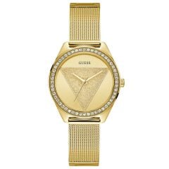 GUESS GUW1142L2 ALTIN KAPLAMA HASIR TAŞLI BAYAN KOL SAATİ