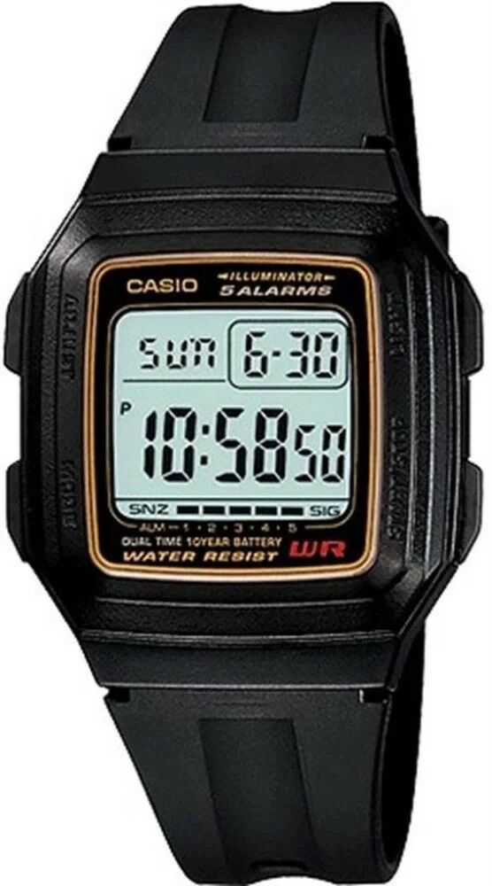 CASIO F-201WA-9ADF SİYAH SİLİKON KORDON DİJİTAL ERKEK KOL SAATİ