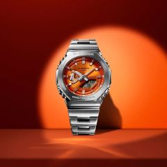 CASIO G-SHOCK GM-2110D-4ADR TURUNCU KADRAN ANALOG/DİJİTAL ÇELİK ERKEK KOL SAATİ