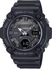 CASIO AEQ-120W-1BVDF SİYAH SİLİKON KORDON ANALOG DİJİTAL ERKEK KOL SAATİ