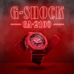 CASIO G-SHOCK GA-2100-4ADR KIRMIZI SİLİKON KORDON ANALOG/DİJİTAL ERKEK KOL SAATİ