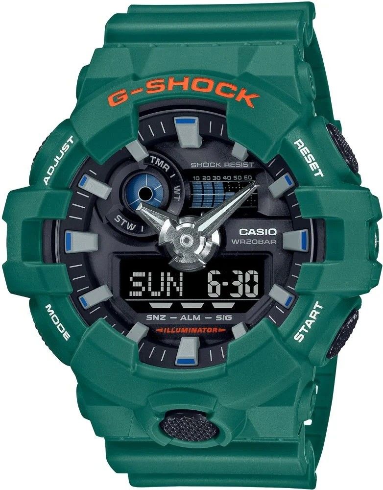 CASIO G-SHOCK GA-700SC-3ADR YEŞİL SİLİKON KORDON ANALOG/DİJİTAL ERKEK KOL SAATİ