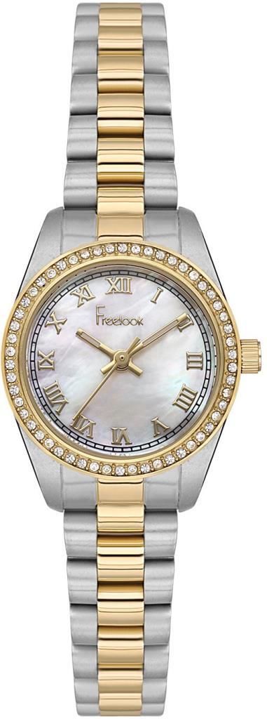FREELOOK FL.4.10008-2 ALTIN KAPLAMA TAŞLI KADIN KOL SAATİ