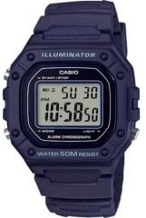 CASIO W-218H-2AVDF DİJİTAL LACİVERT SİLİKON KORDON ERKEK KOL SAATİ