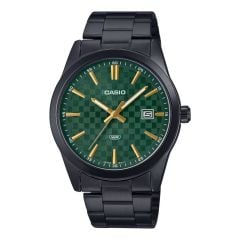 CASIO MTP-VD03B-3AUDF SİYAH İYON KAPLAMA YEŞİL KADRAN ERKEK KOL SAATİ