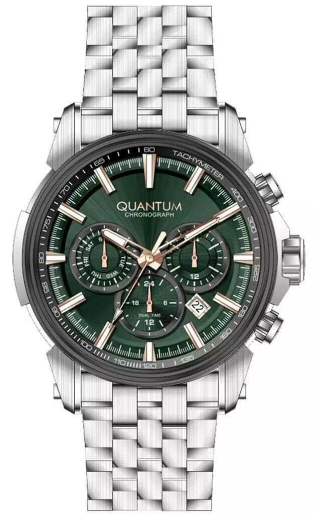 QUANTUM PWG1176.370 YEŞİL KADRAN SAFİR CAM ÇELİK ERKEK KOL SAATİ